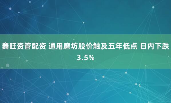 鑫旺资管配资 通用磨坊股价触及五年低点 日内下跌3.5%