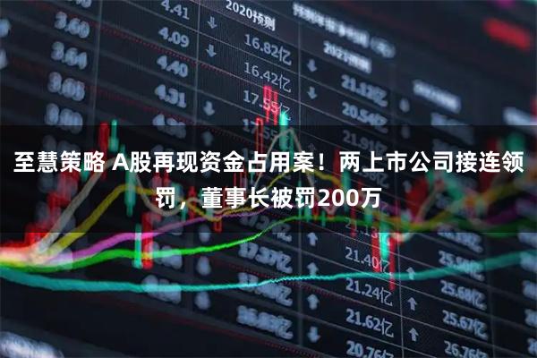至慧策略 A股再现资金占用案！两上市公司接连领罚，董事长被罚200万