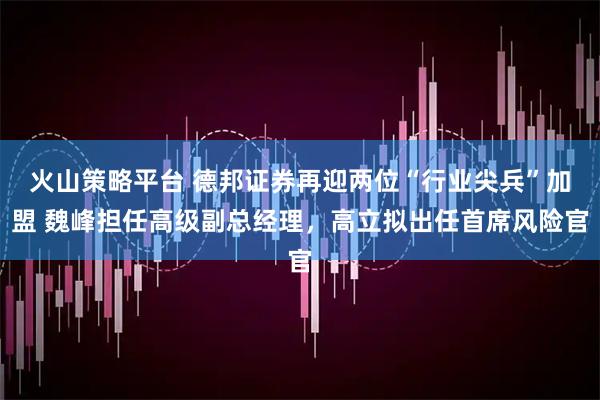 火山策略平台 德邦证券再迎两位“行业尖兵”加盟 魏峰担任高级副总经理,高立拟出任首席风险官