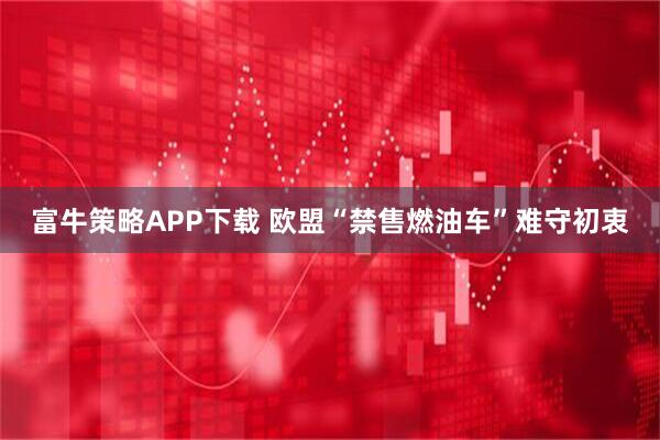 富牛策略APP下载 欧盟“禁售燃油车”难守初衷